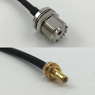 6 inch RG188 UHF Female BULKHEAD to SMB MALE BULKHEAD Pigtail Jumper RF coaxial cable 50ohm Quick USA Shipping