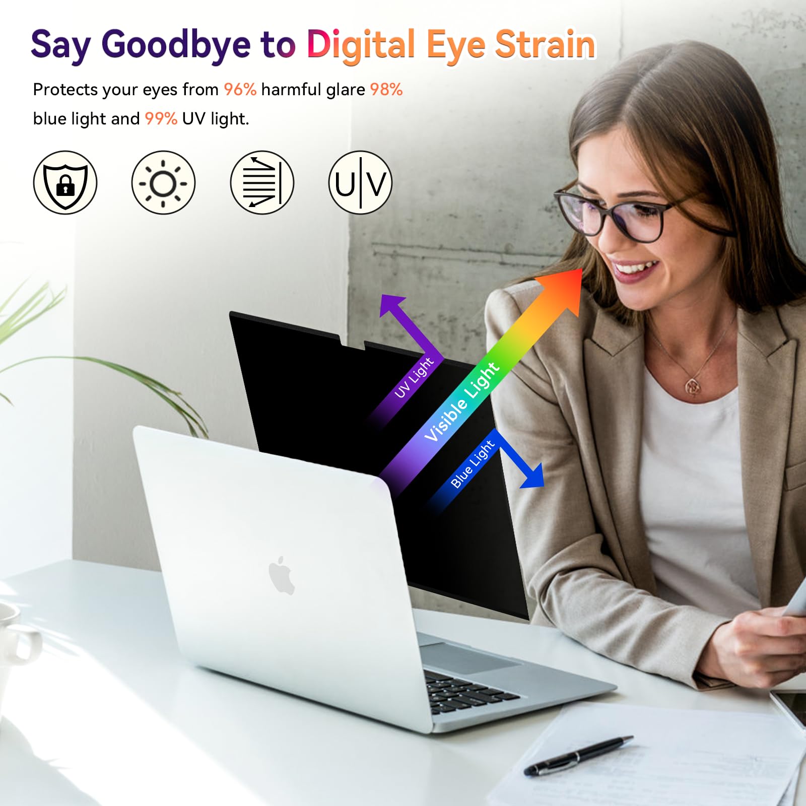 Magnétique Filtre de Confidentialité pour MacBook Pro 14 Pouces 2021-2024 M1 M2 M3 M4 Pro Max, Amovible Anti Espion Protection Ecran