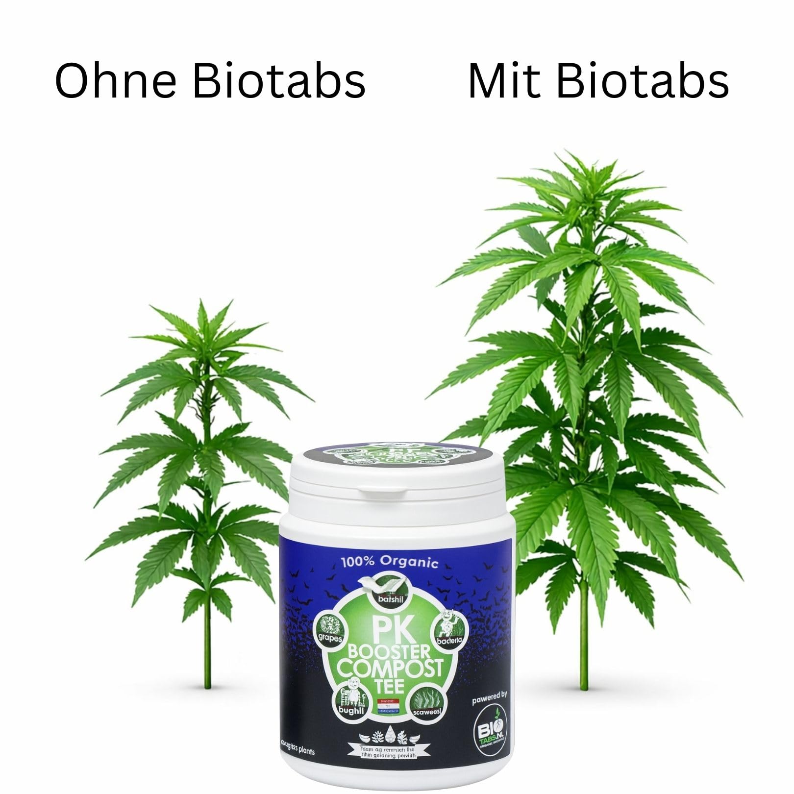 Weedness BioTabs Pk Booster Compost Tea 2 Kg - Naturdünger Grow Flüssig Bio Orchideen Bonsai Organische