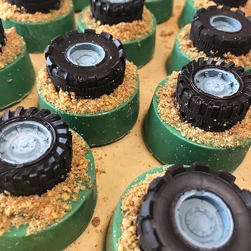 Miniatura 7 de Moldes de silicona para autos de carreras, 6 unidades, molde redondo 3D para fondant, molde de silicona para auto de carreras, molde de silicona