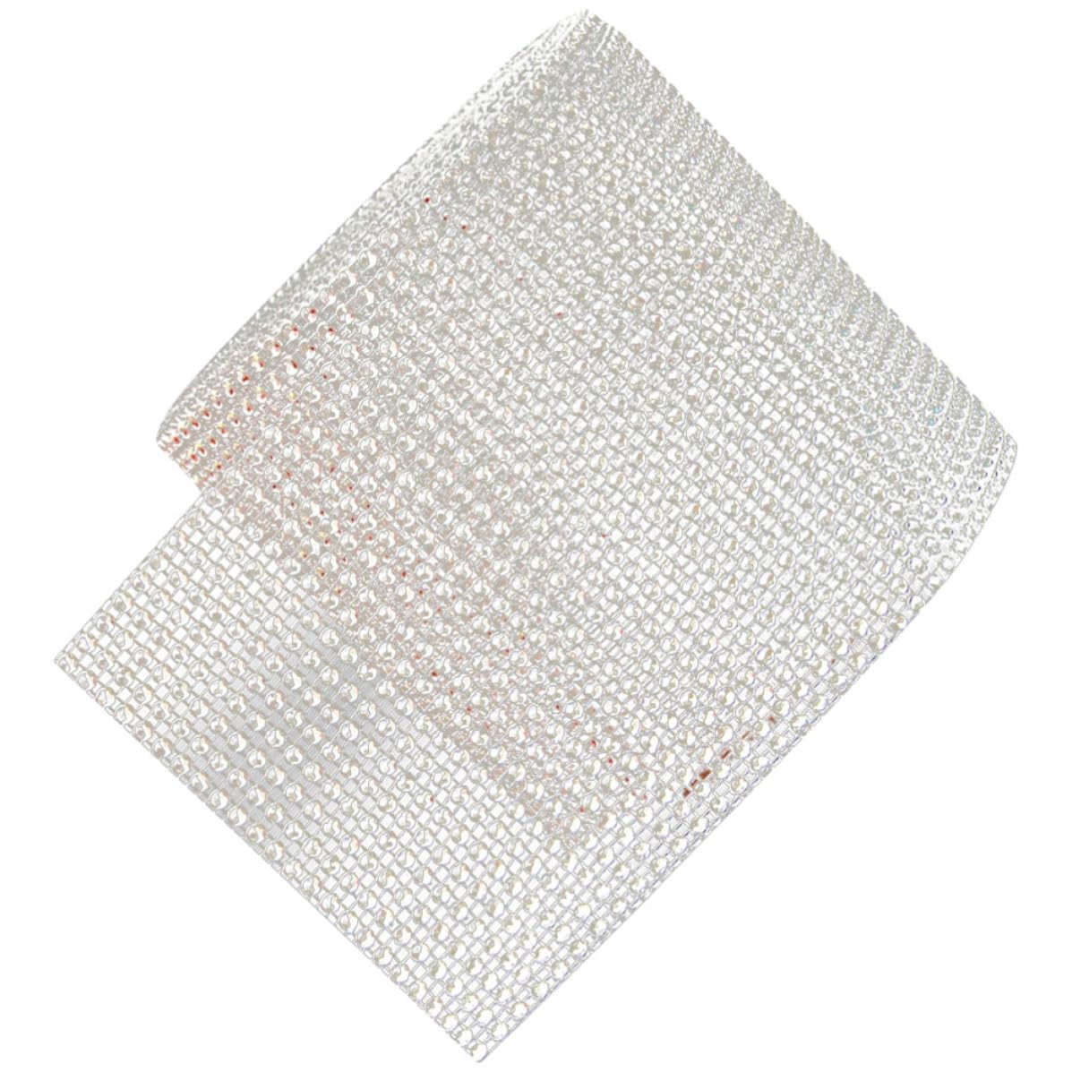 3 Rotoli Nastro Strass a Rete Argento, Rotolo Decorativo per