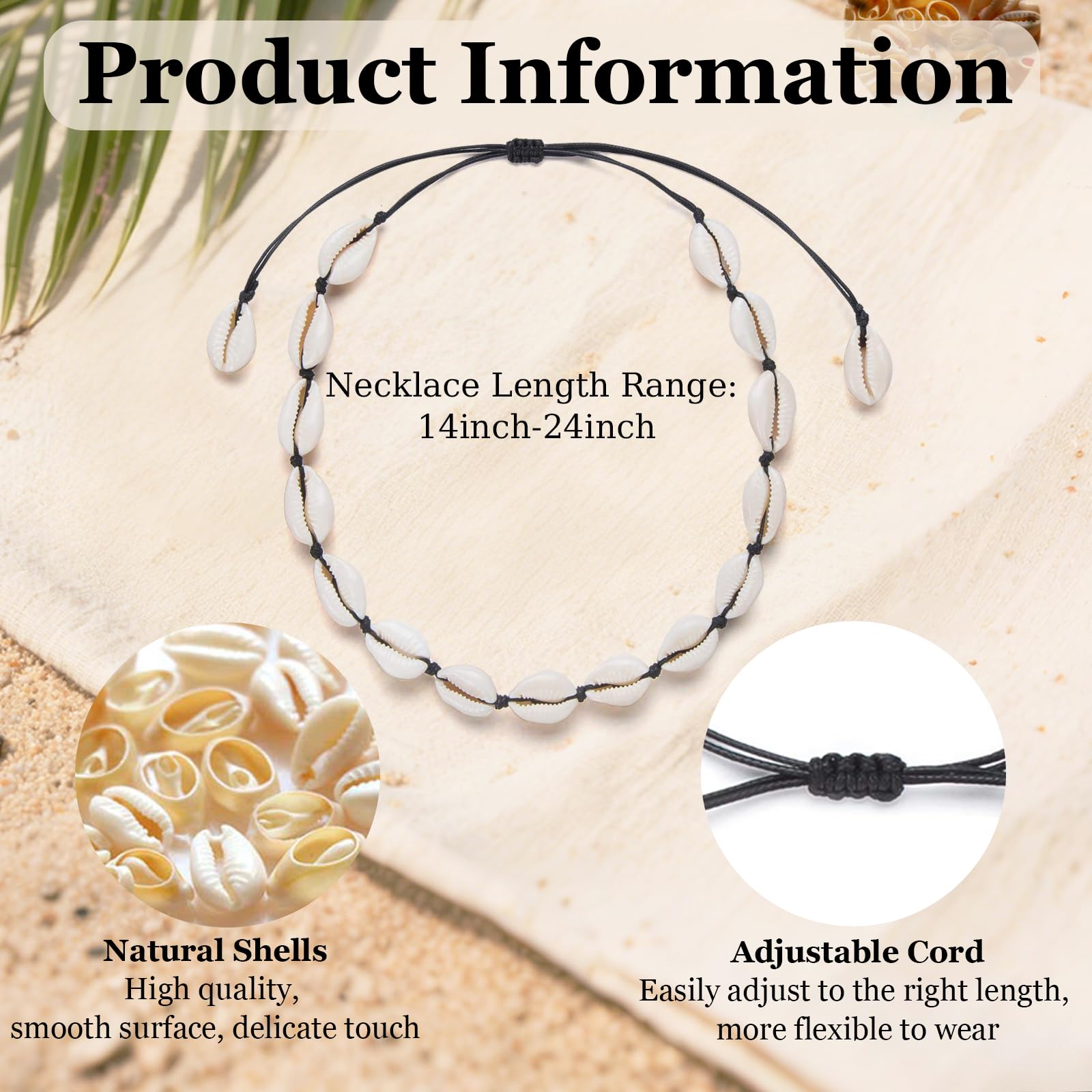 Collana Conchiglie Donna, Elegante Collane di Conchiglie da Spiaggia Estiva, Squisita Collana di Gioielli Estive, Regolabile Collana di Conchiglie per Regali di Gioielli da Donna