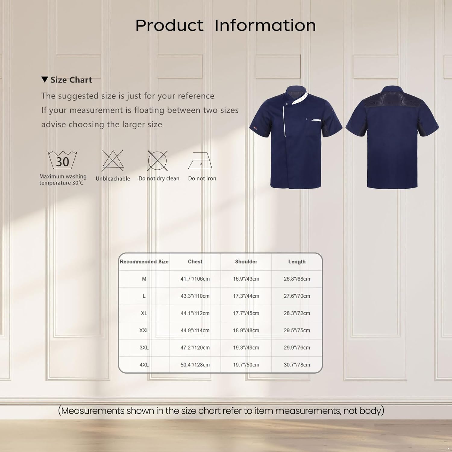 Men's Short Sleeve Chef Jacket Coat Canteen Restaurant Kitchen Work Clothes Catering Jacket