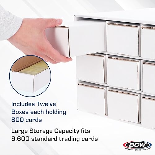 Miniatura 4 de BCW Unidad de almacenamiento de casa de tarjetas con 12 cajas de 800 unidades | Capacidad para hasta 9600 tarjetas | Organizador para tarjetas