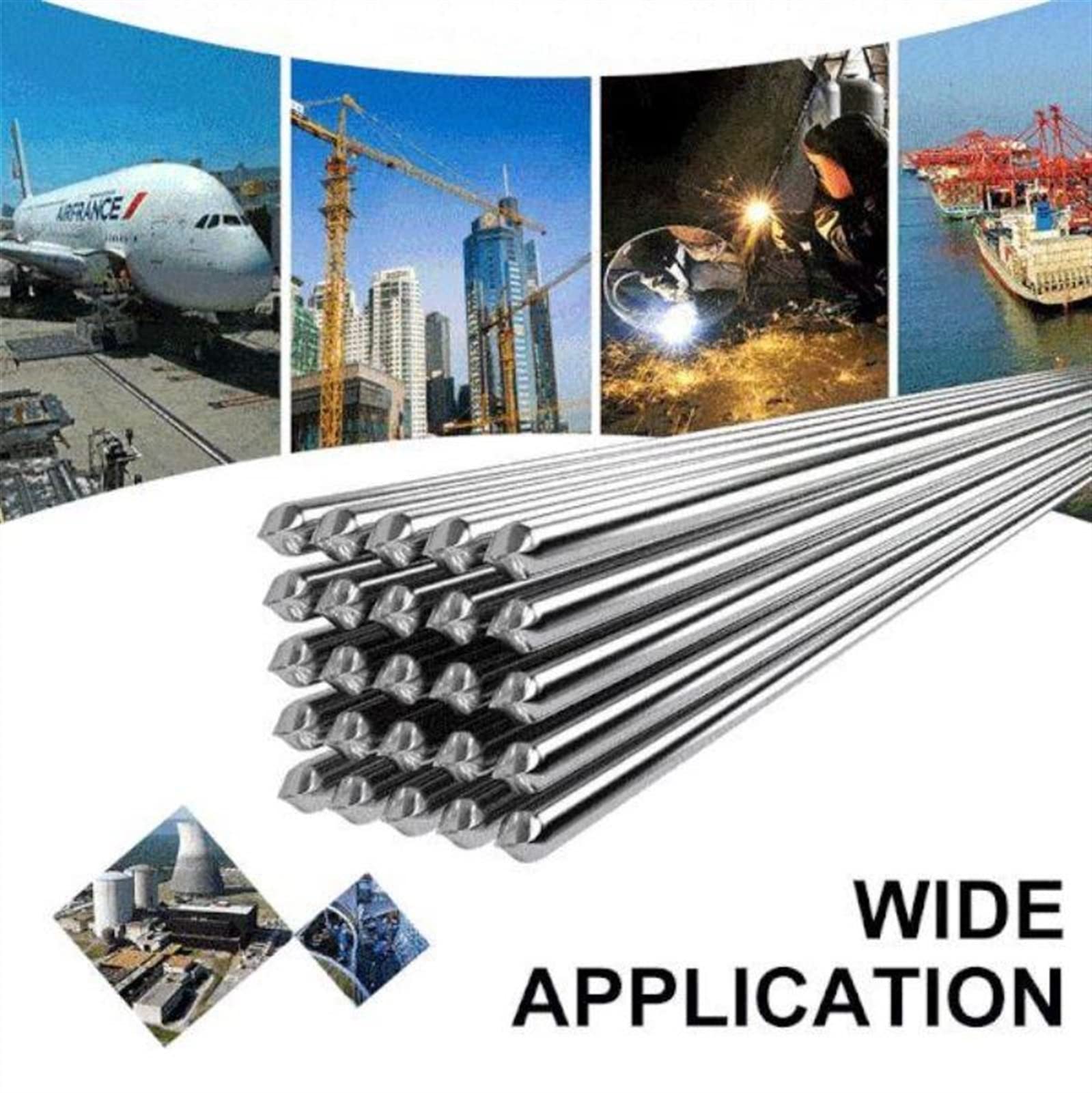 Electrodos de Soldadura en envases industriales de E6013, Varillas de Soldadura, Alambre con núcleo fundente Aluminio, Varillas fácil fusión | 0.15MM