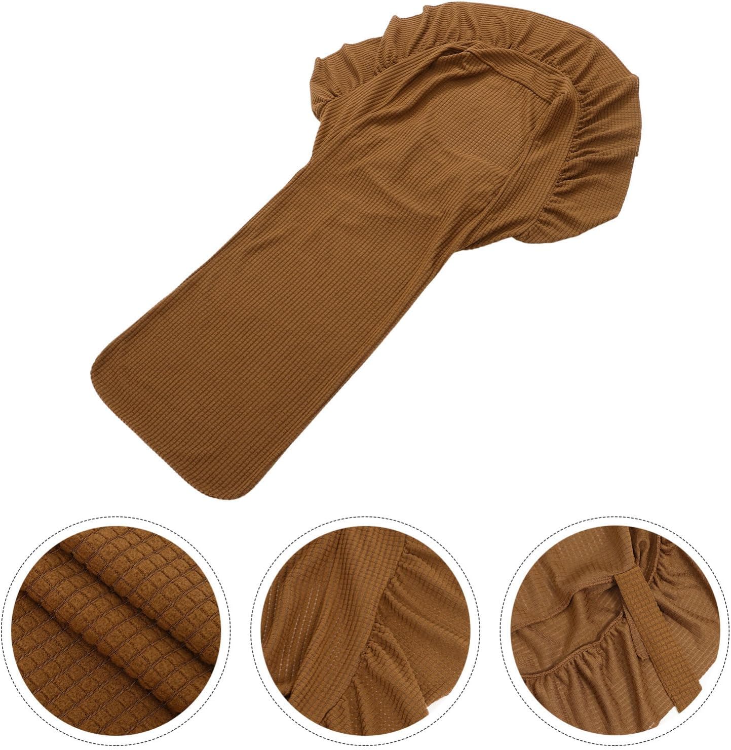 6pcs Stretch Chair Covers Ruffled Edges Elastic Dining Chair Protector for Kitchen Easy to Install Stain Resistant Light