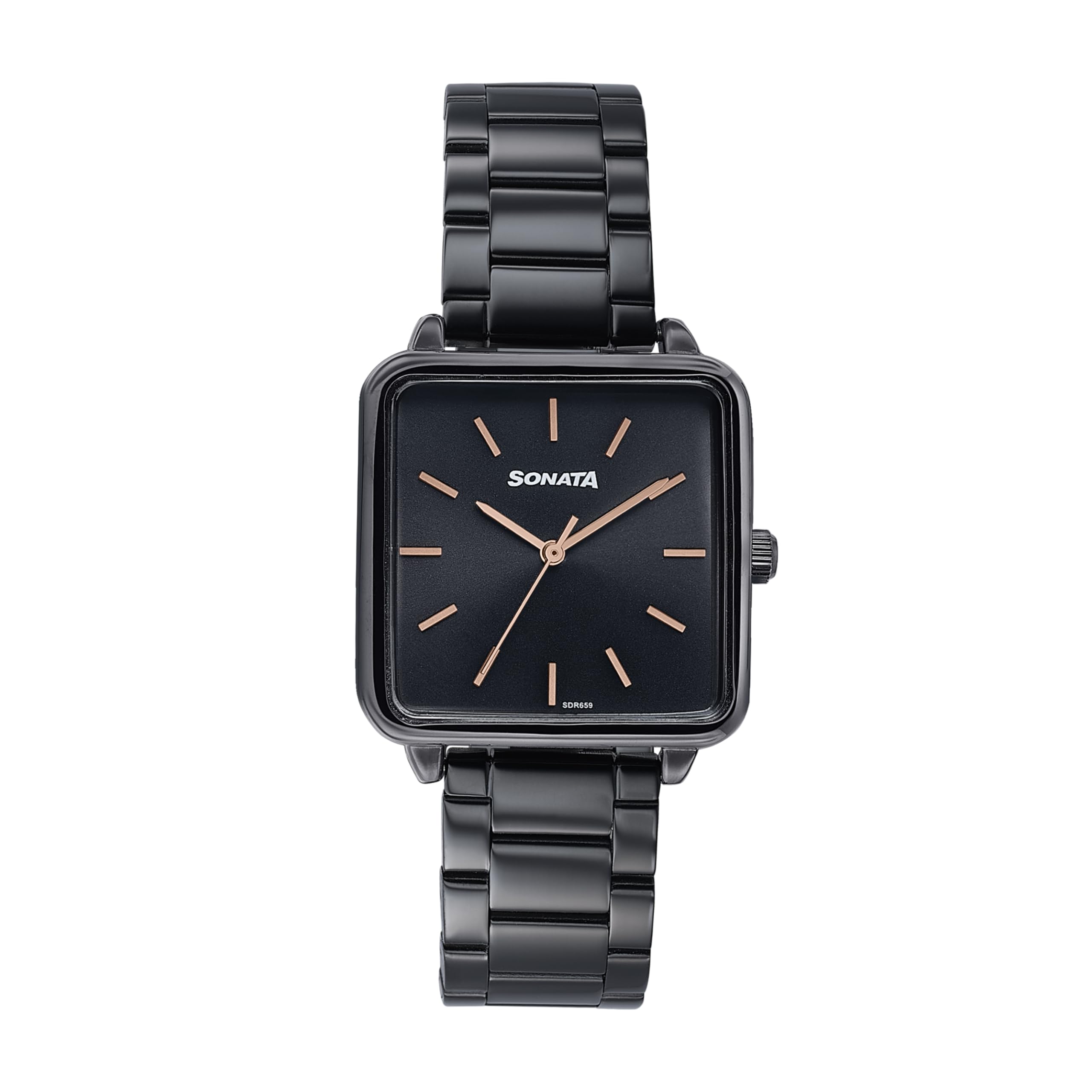 Wedding Edit Quartz Analog Black Dial Stainless Steel Strap Watch for Women-image-37