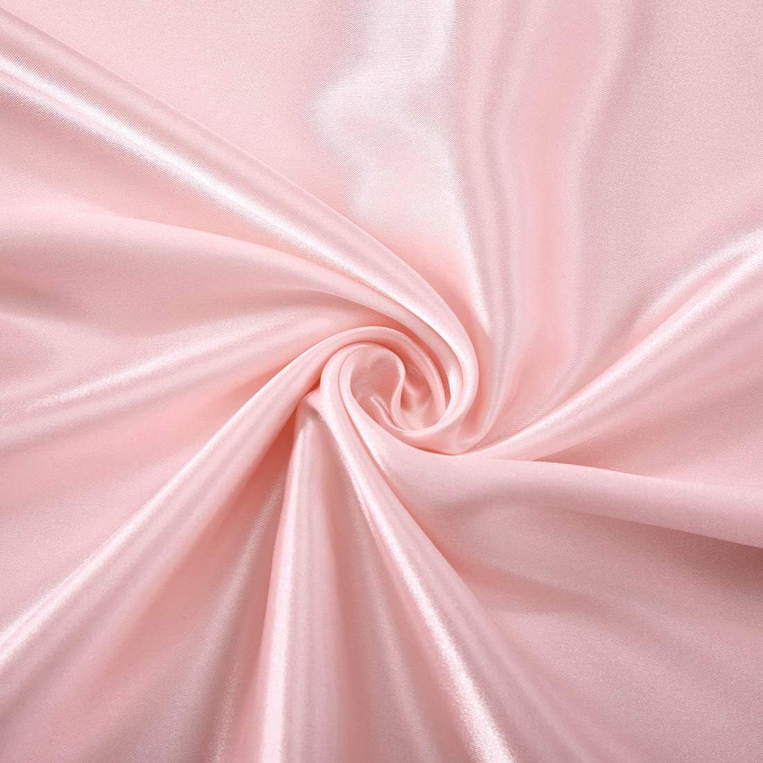 Homiest 4pcs Satin Sheets Set Luxury Silky Satin Bedding Set with Deep Pocket, 1 Fitted Sheet + 1 Flat Sheet + 2 Pillowcases (Cal King Size, Blush Pink) : Home & Kitchen