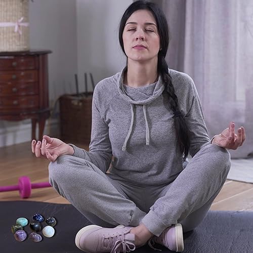 Miniatura 5 de Sweet Dreams - Juego de 8 cristales curativos de tamaño mediano, piedras preciosas curativas, piedra lunar shungita, turmalina negra, amazonita,