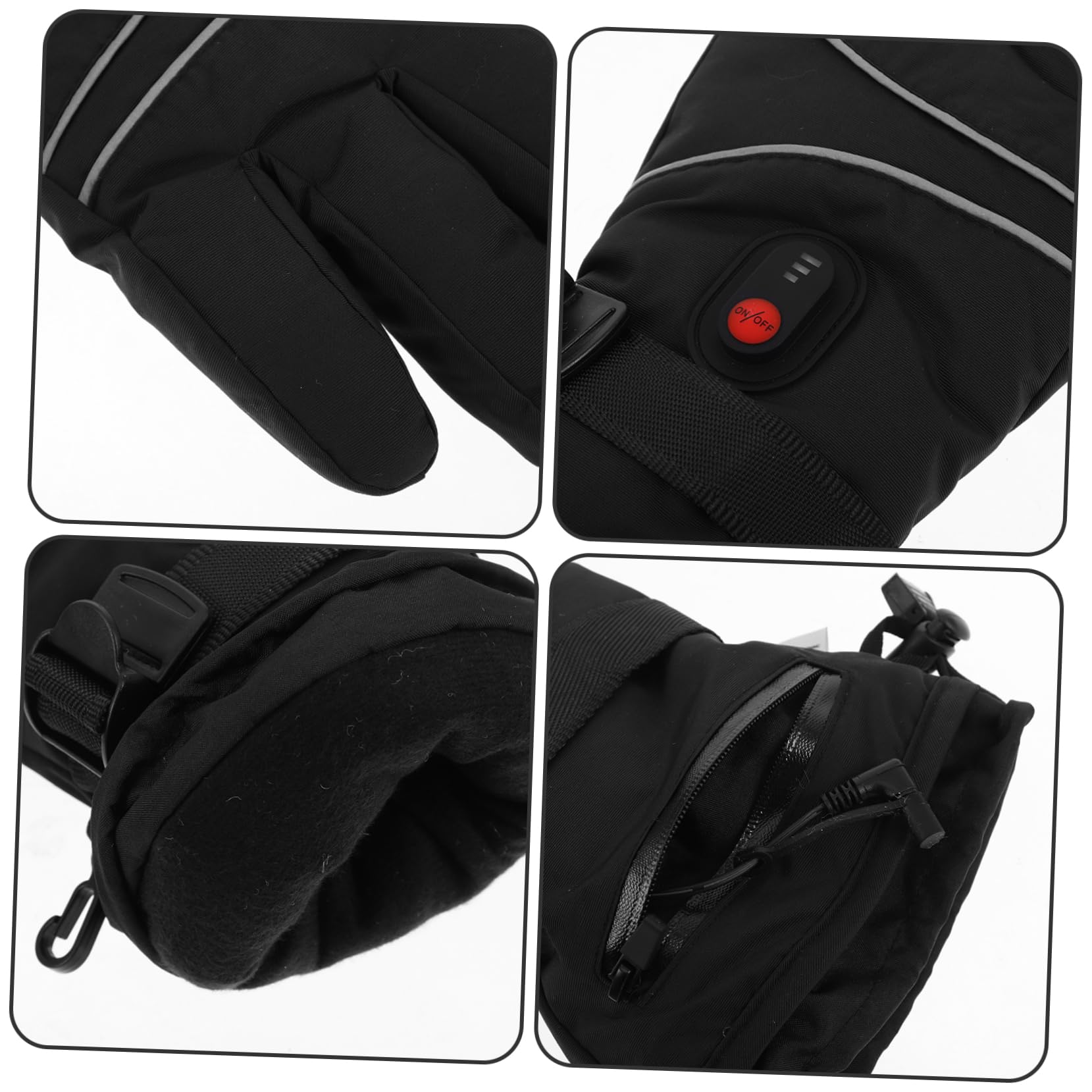 iplusmile Guanti Termici Invernali Funzione Touch Screen Scaldamani Elettrici Ricaricabili per Sport all Aperto e Protezione dal Freddo Design Antivento e Traspirante