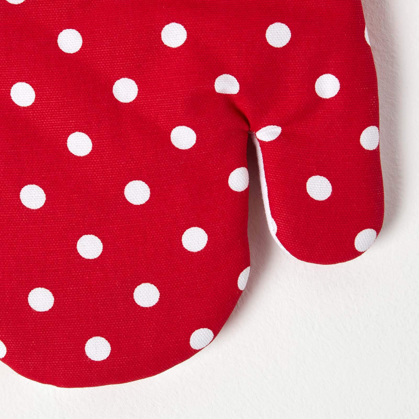 Homescapes Ofenhandschuh Polka Dots – Topfhandschuh Aus Baumwolle, 18x32 Cm, Waschbar, Mit Aufhänger