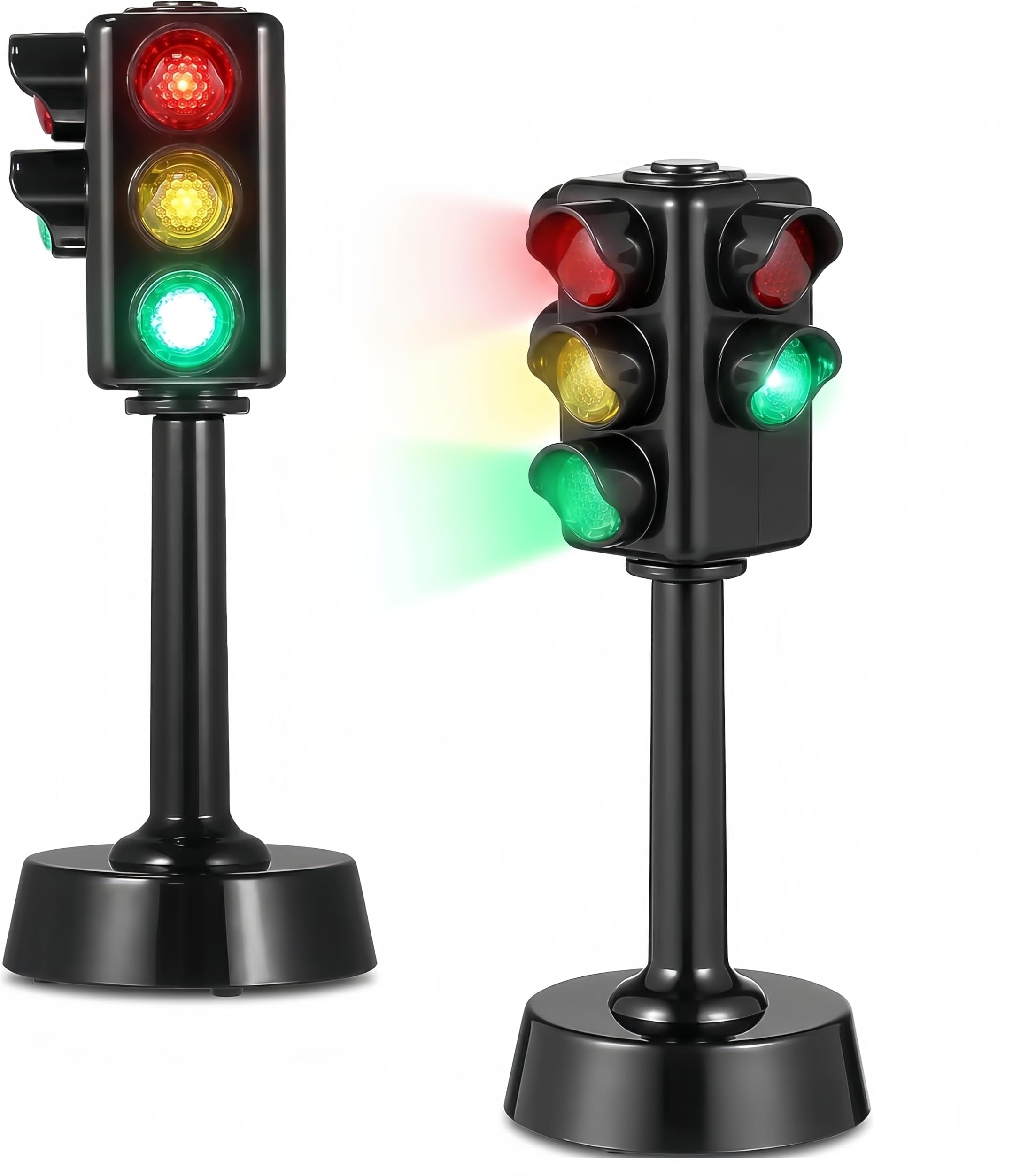 jarbins Traffic Light Toy for Kids, 2Pcs Mini Traffic Light Traffic Signal Light Lamp Stop Light Model Red Light Green Light Game Early Education Playset Toddler Party Favor, Small