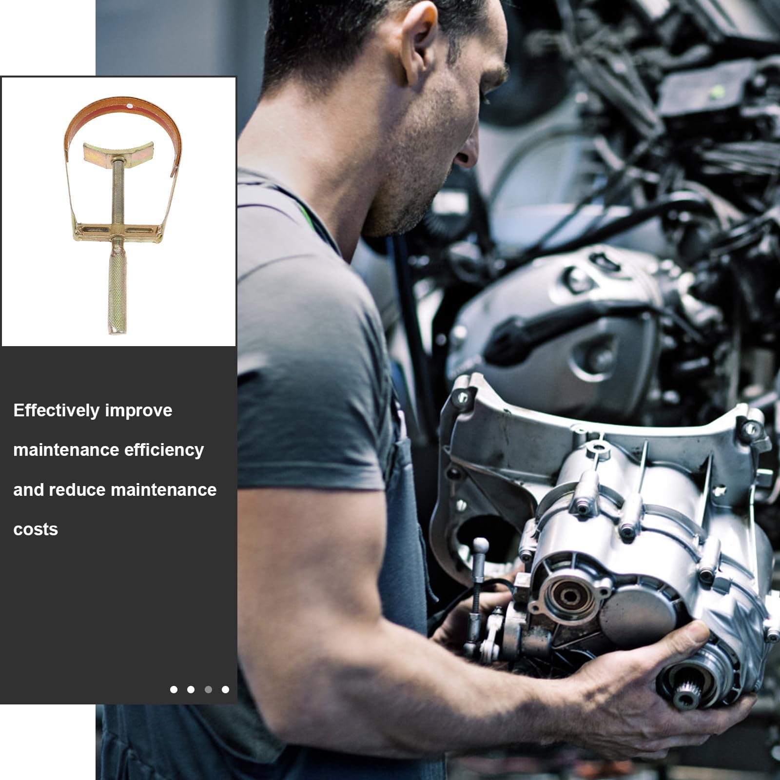 Baluue Chiave per Moto Dispositivo di Serraggio Puleggia Volano in Acciaio Compatto Supporto Volano Strumento per Riparazione Frizione e Bloccaggio Pignone per Manutenzione Motociclette