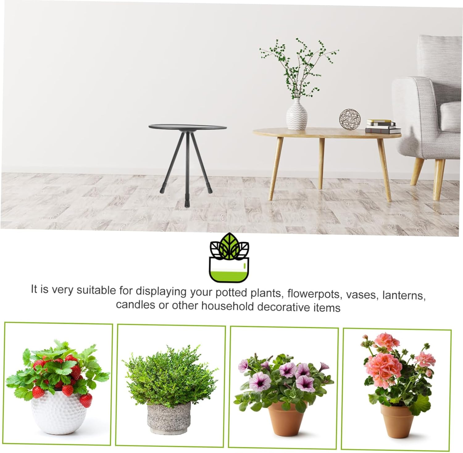 YARNOW Outdoor Foldable Plant Stand Sturdy Flower Pot Holder Convenient Storage Rack for Room Garden Patio and Entrance for Home Decoration