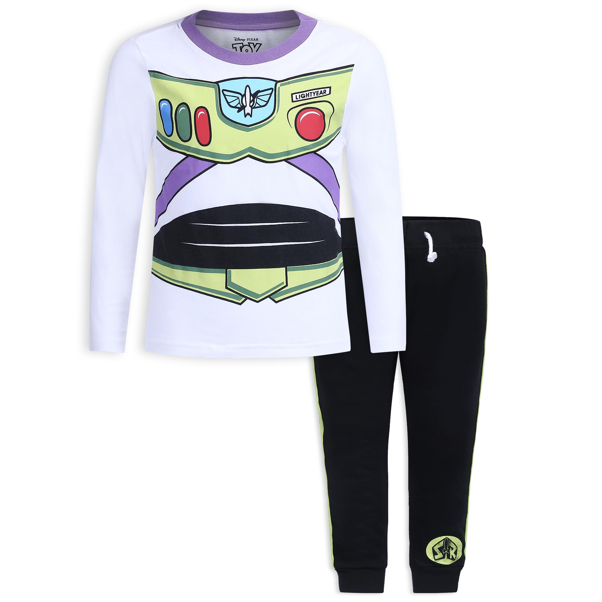 Disney Toy Story Woody and Buzz Lightyear Boys Long Sleeve Shirt and Pants Set for Toddler and Little Kids