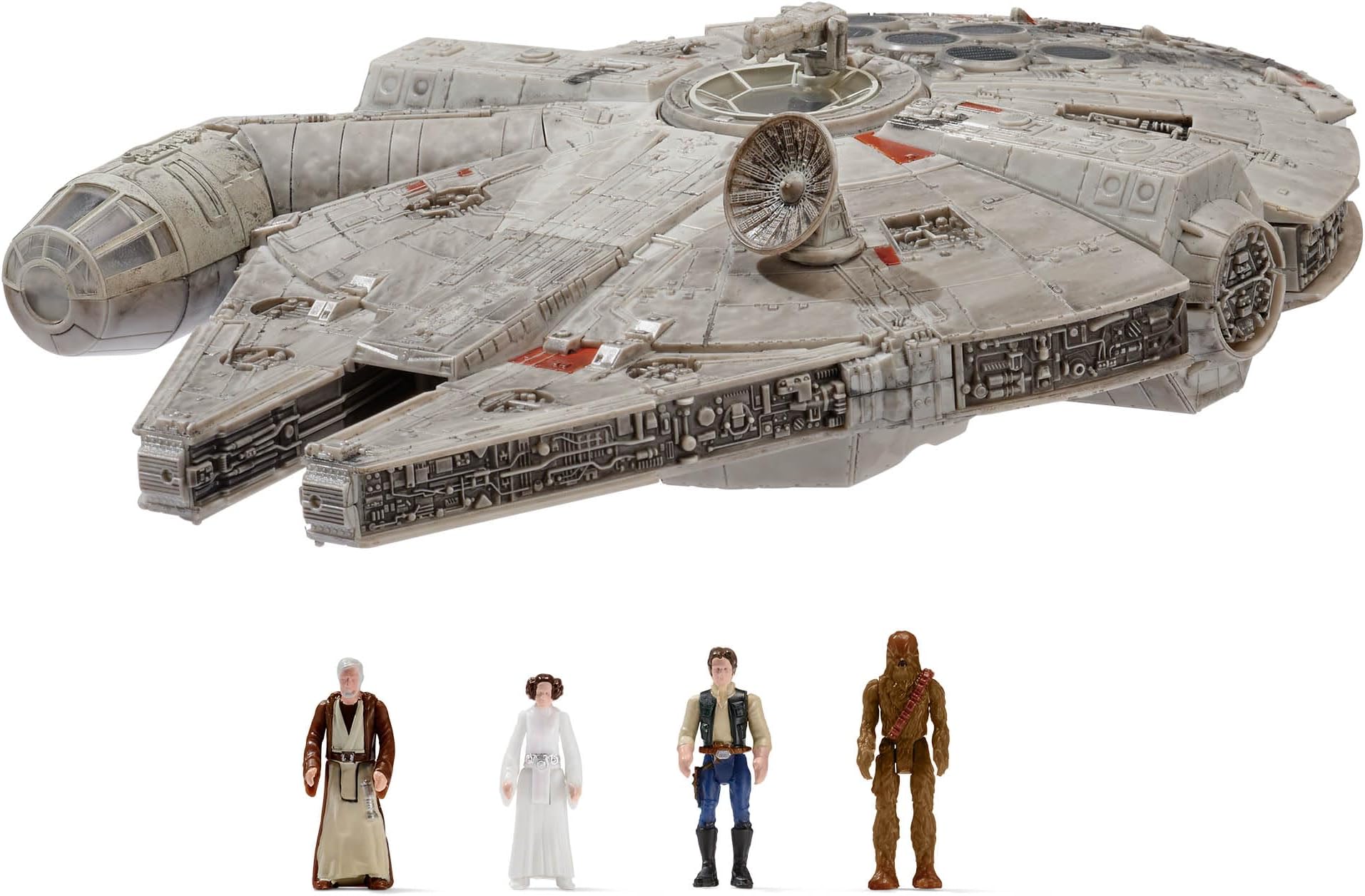 Star Wars Micro Galaxy Squadron Millennium Falcon - 9-Inch Assault Class Vehicle with Four 1-Inch Micro Figure Accessories