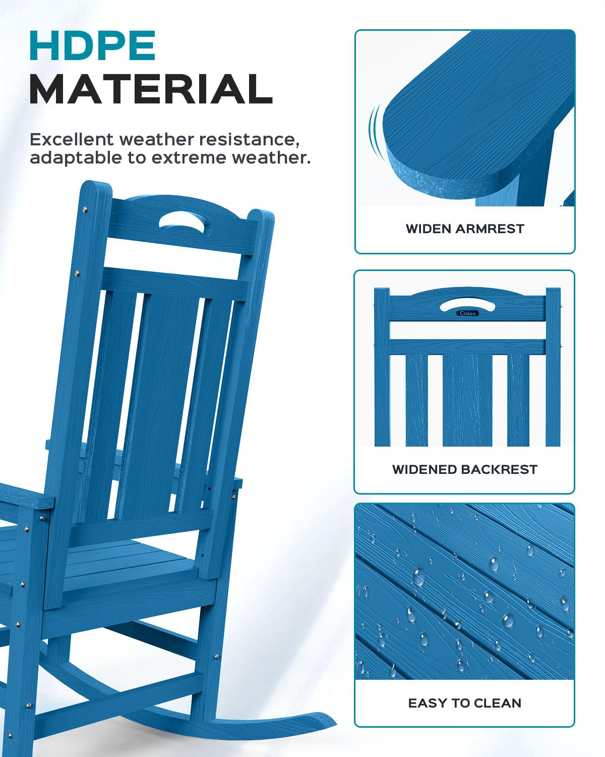 Snapklik.com : Oversized Rocking Chair Outdoor, HDPE Poly Rocking Chair ...