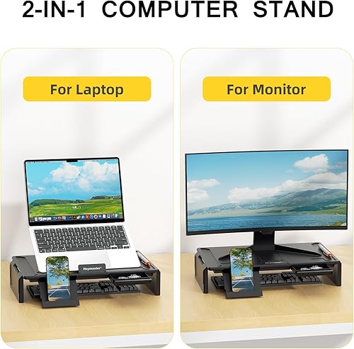 Miniatura 3 de Heymaster Soporte ergonómico para monitor, soporte para laptop, plegable, multiángulo, ajustable, portátil, plegable, con ventilación de calor,