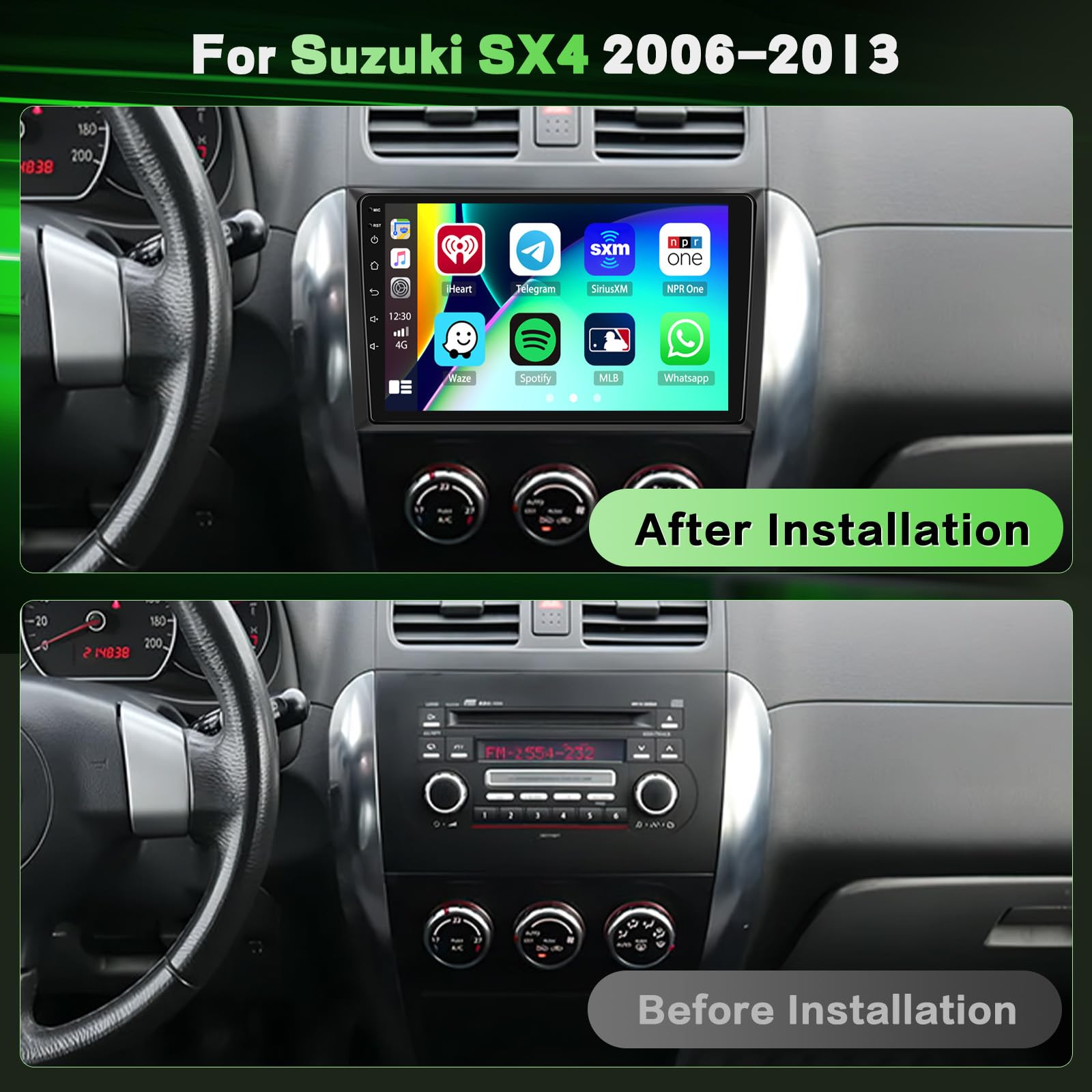 Fuluku 4 64G Android Autoradio für Suzuki SX4 2006 2007 2008 2009 2010