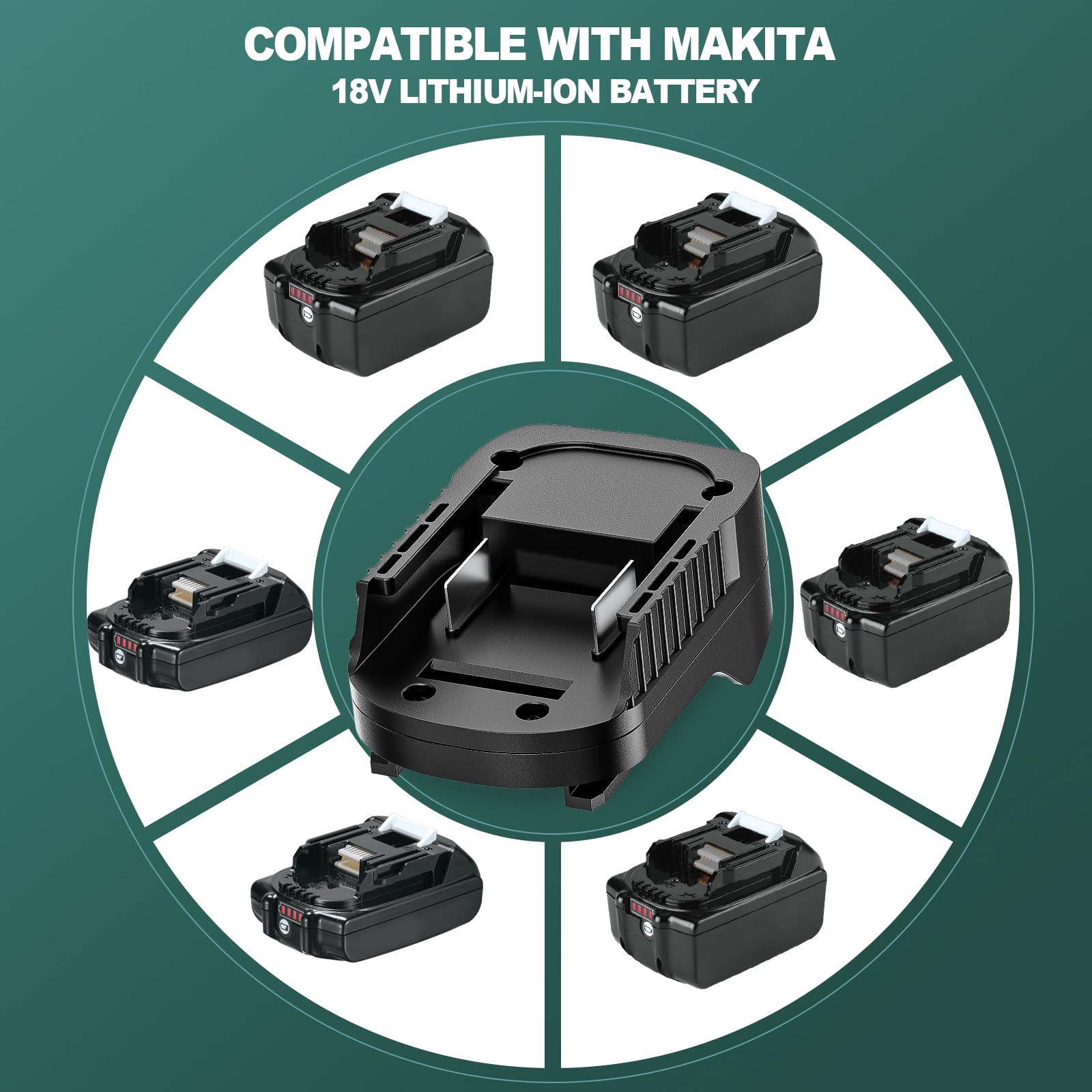 Aikeec Adaptador de Batería Compatible con Makita 18V Li-Ion, Convertidor para Herramientas Eléctricas Metabo 18V (Solo Herramienta, No Compatible con Serie HPT y baterías LiHD)