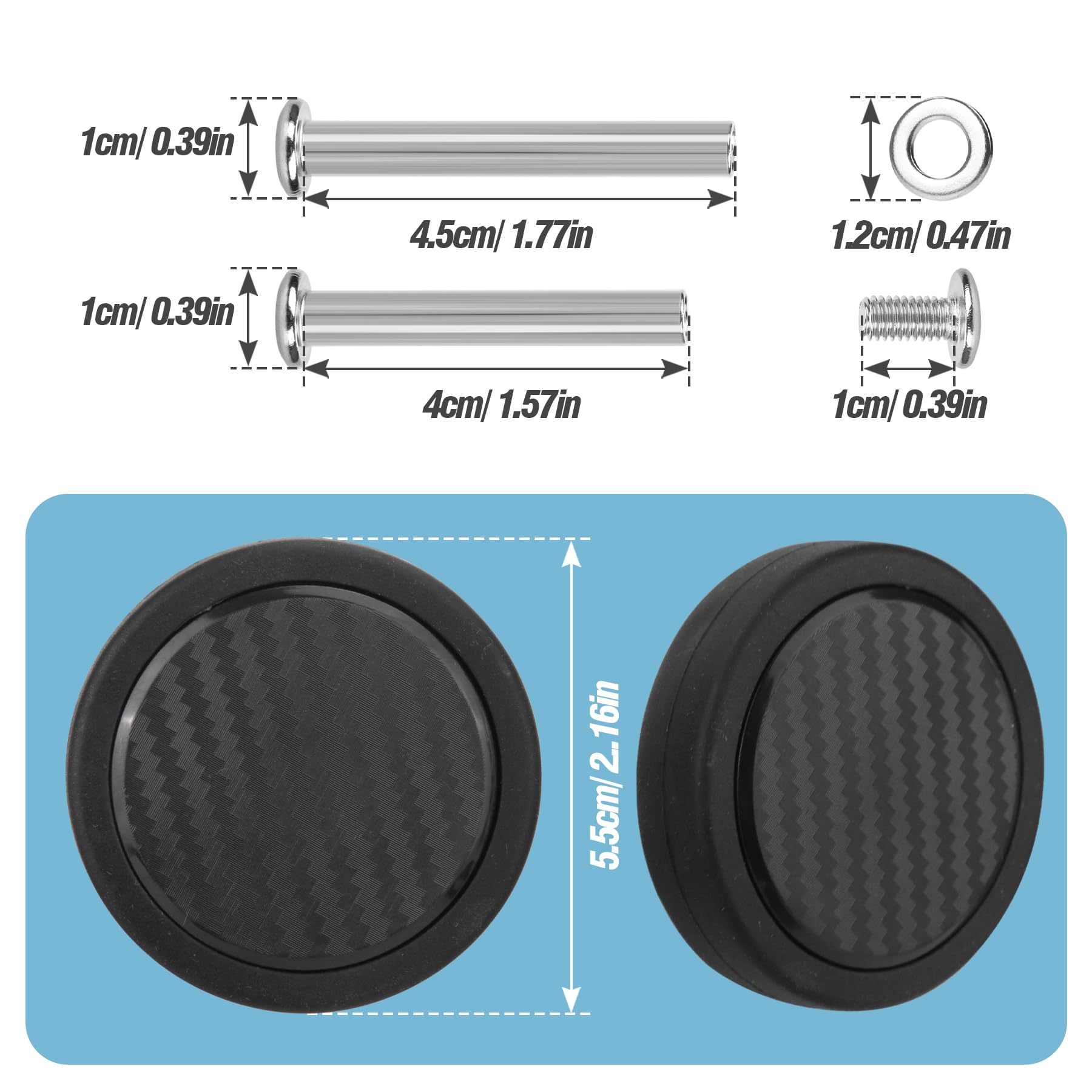 Lot de 8 Roues de Rechange pour Valise Résistantes Roues de Remplacement pour Bagages avec Roulements Kit de Roulettes de Rechange pour Valise(V41, 55 mm)