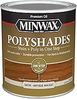 Minwax PolyShades Antique Walnut Satin Wood Stain & Polyurethane Quart - One-Step Finish for Furniture & Cabinets