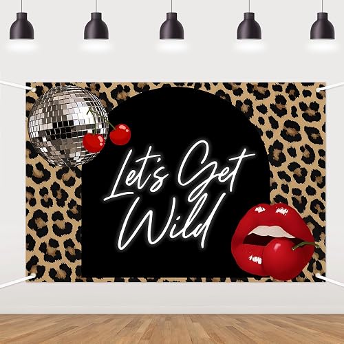 Let's Get Wild Backdrop,Leopard Photography Background Cherry Cheetah Backdrop P