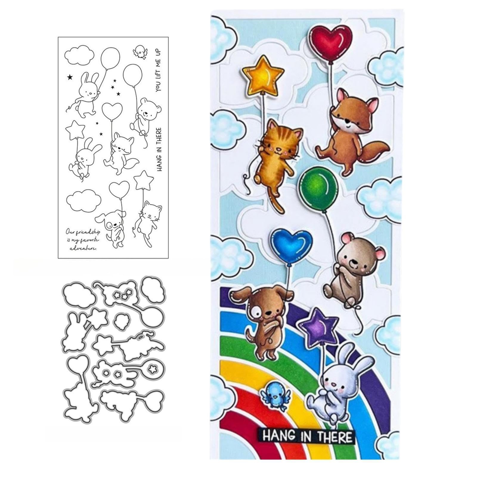 Tampons transparents animaux mignons et matrices de découpe scrapbooking