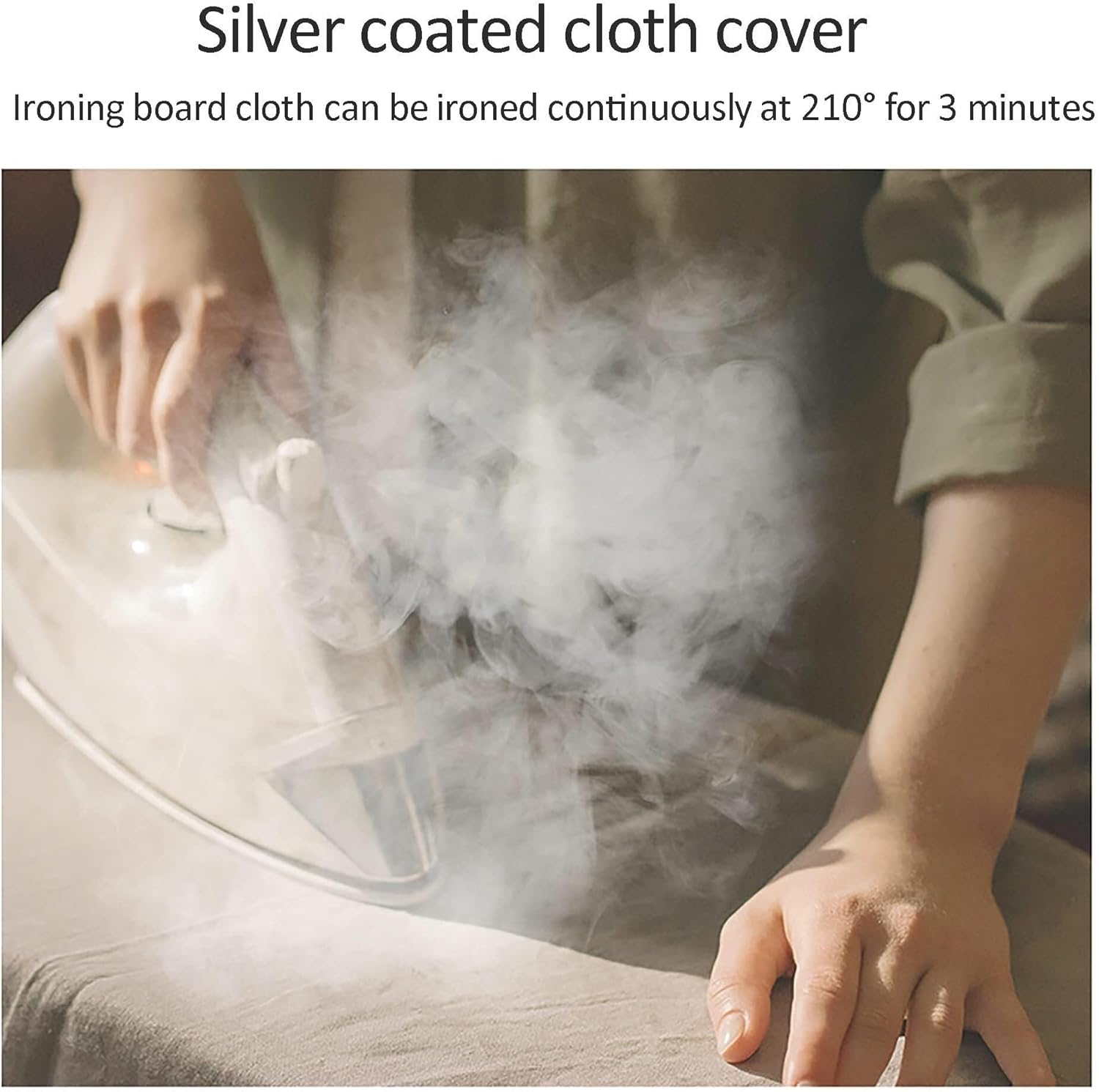 Tabletop Ironing Board Cover - Heat Resistant Metallic Mini Ironing Pad, Scorch Resistant, Easy to Install, Breathable, for Small & Desktop Ironing Boards(Black,86 * 41Cm/33.8 * 16.1In)