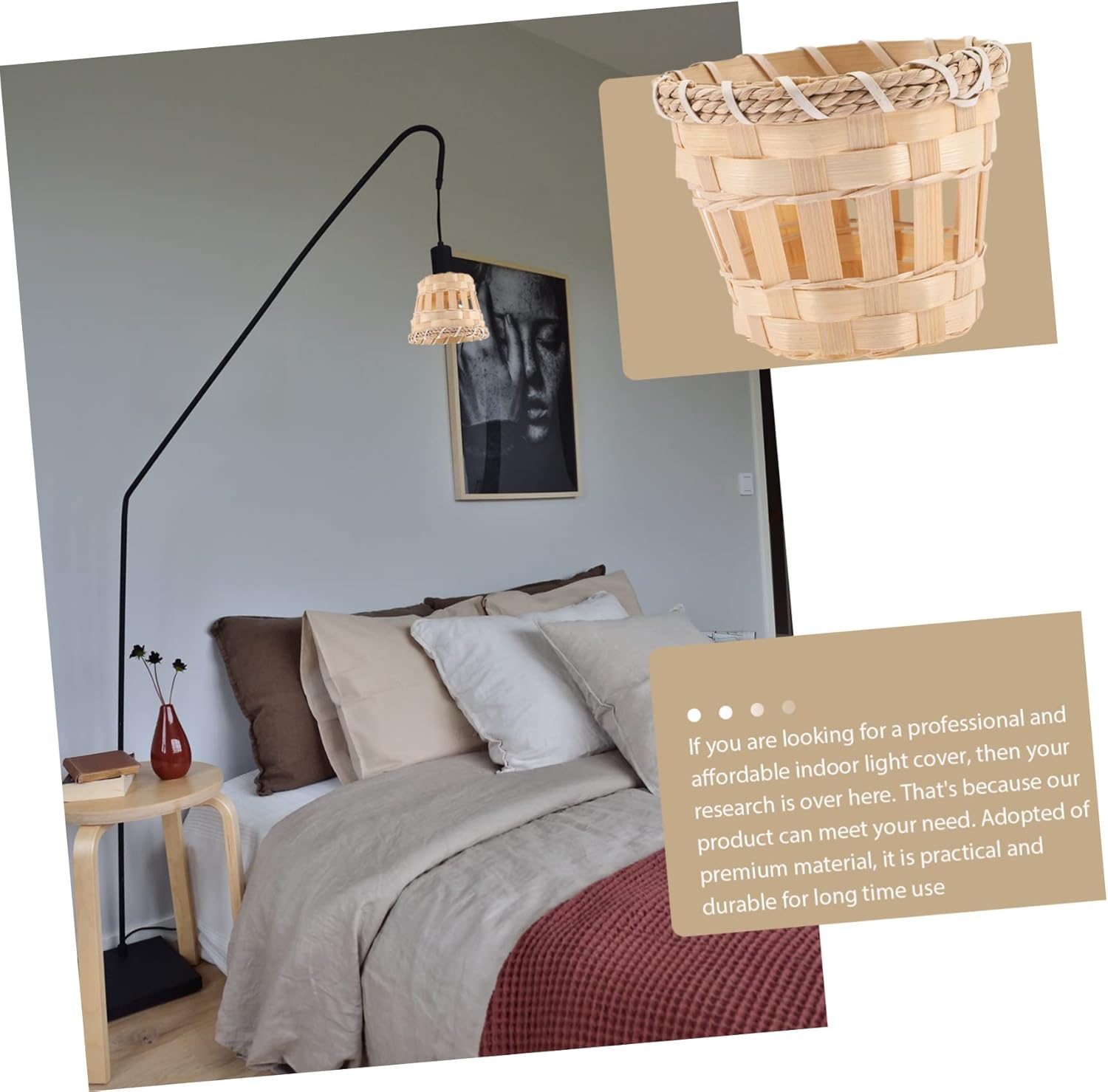 Mipcase 16pcs Drum Lamp Shades Handmade Woven Ceiling Light Cover for Indoor Use Stylish Lampshade for Bedroom and Kitchen Elegant Design Dust Prevention Feature