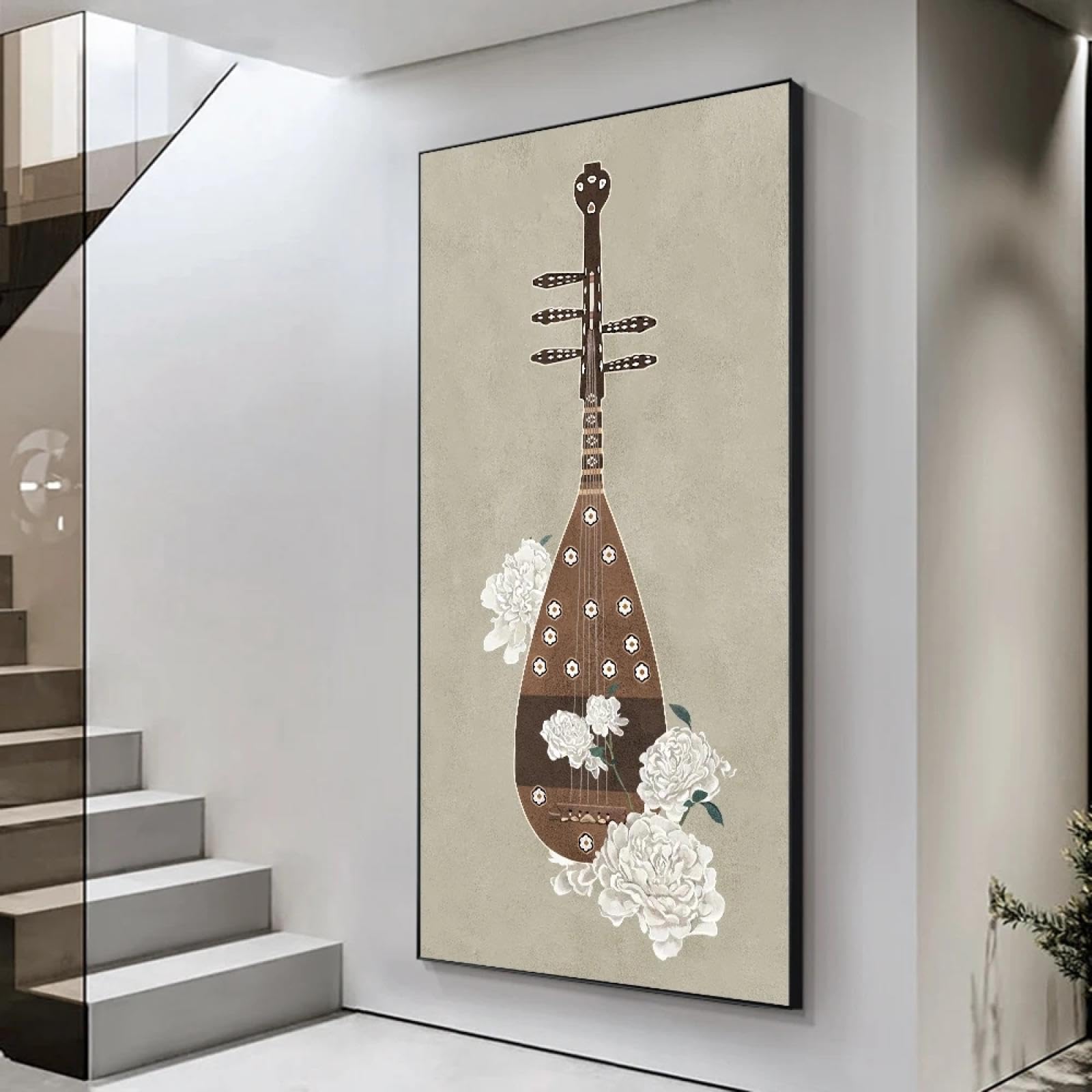 Peinture abstraite de Pipa de fleur imprimée sur toile art mural - 8
