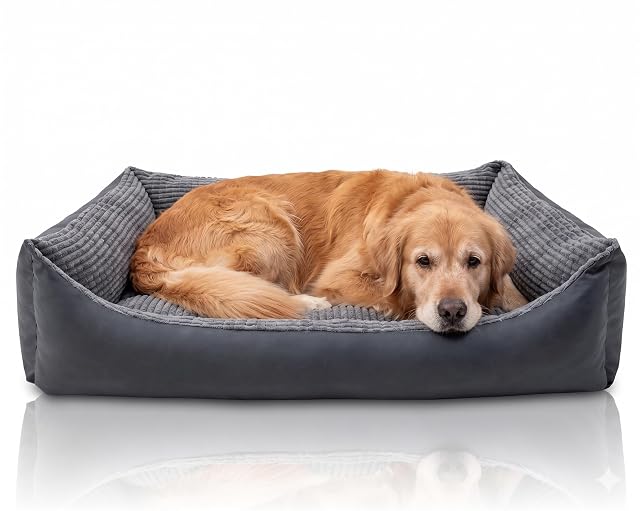 Odolplusz Cama para perros XXL de 100 x 70 cm, funda impermeable extraíble