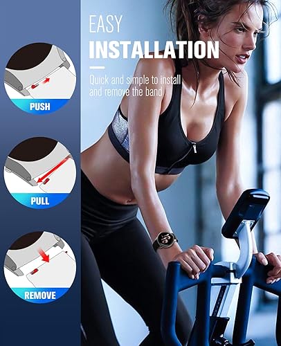 Miniatura 8 de MoKo 18MM Watch Band Compatible with Garmin Vivoactive 4SVenu 4 41mm3S2SForerunner 265S255S255S MusicVivomove 3S, Soft Silicone Replacement Watch