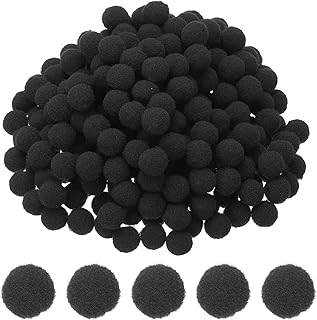 PATIKIL 0.4inch Pom Poms for Crafts, 500pcs Small Pompoms for Crafts Mini Puff Balls Bulk High Elasticity Fuzzy Balls for Hats Christmas Art DIY, Black