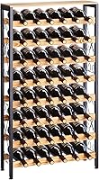 VEVOR 48-Bottle 8-Tier Freestanding Wine Rack with Wooden Top - Iron Frame Storage for Kitchen, Bar, Cellar - 26"L x 9.3"W x 46.9"H