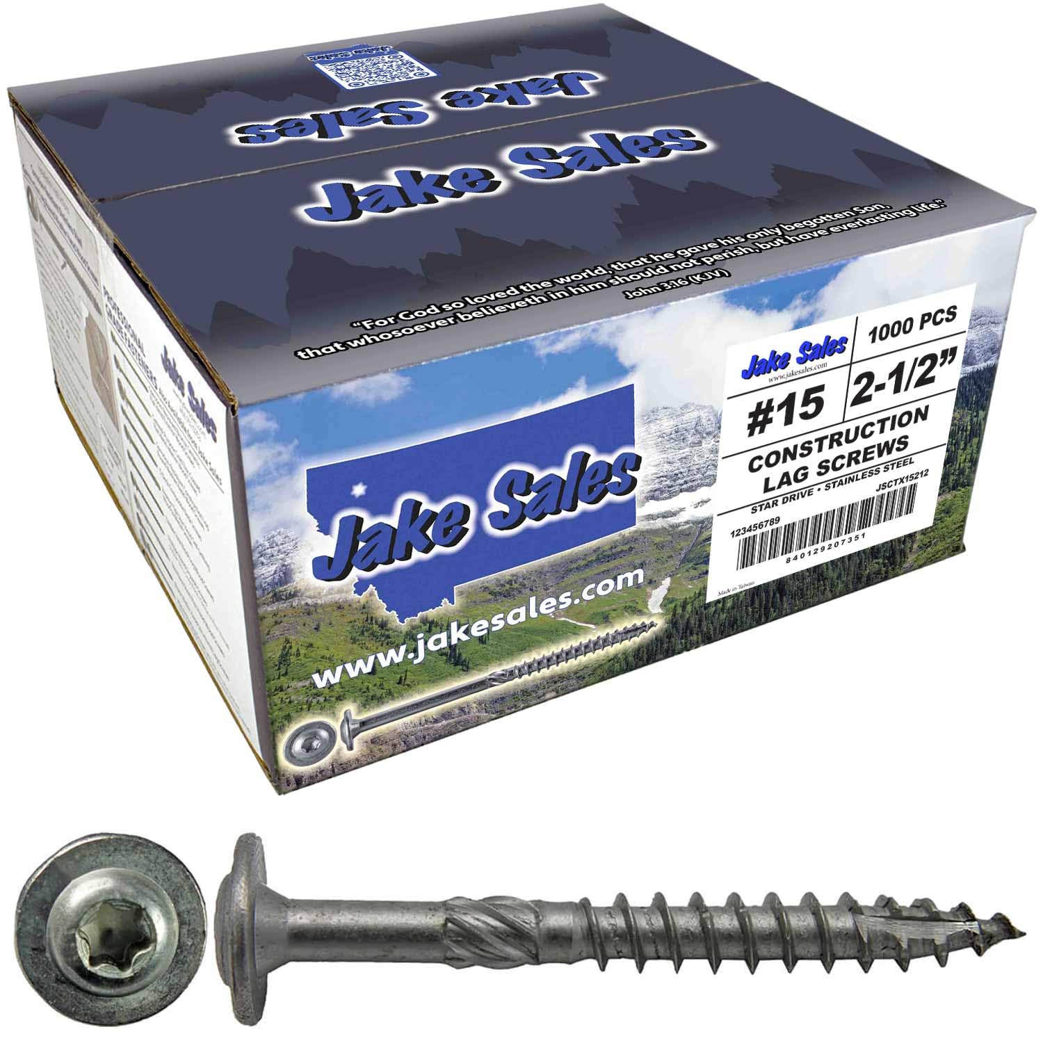 Jake Sales Lag Screws #14 x 1 - 100 Count -19
