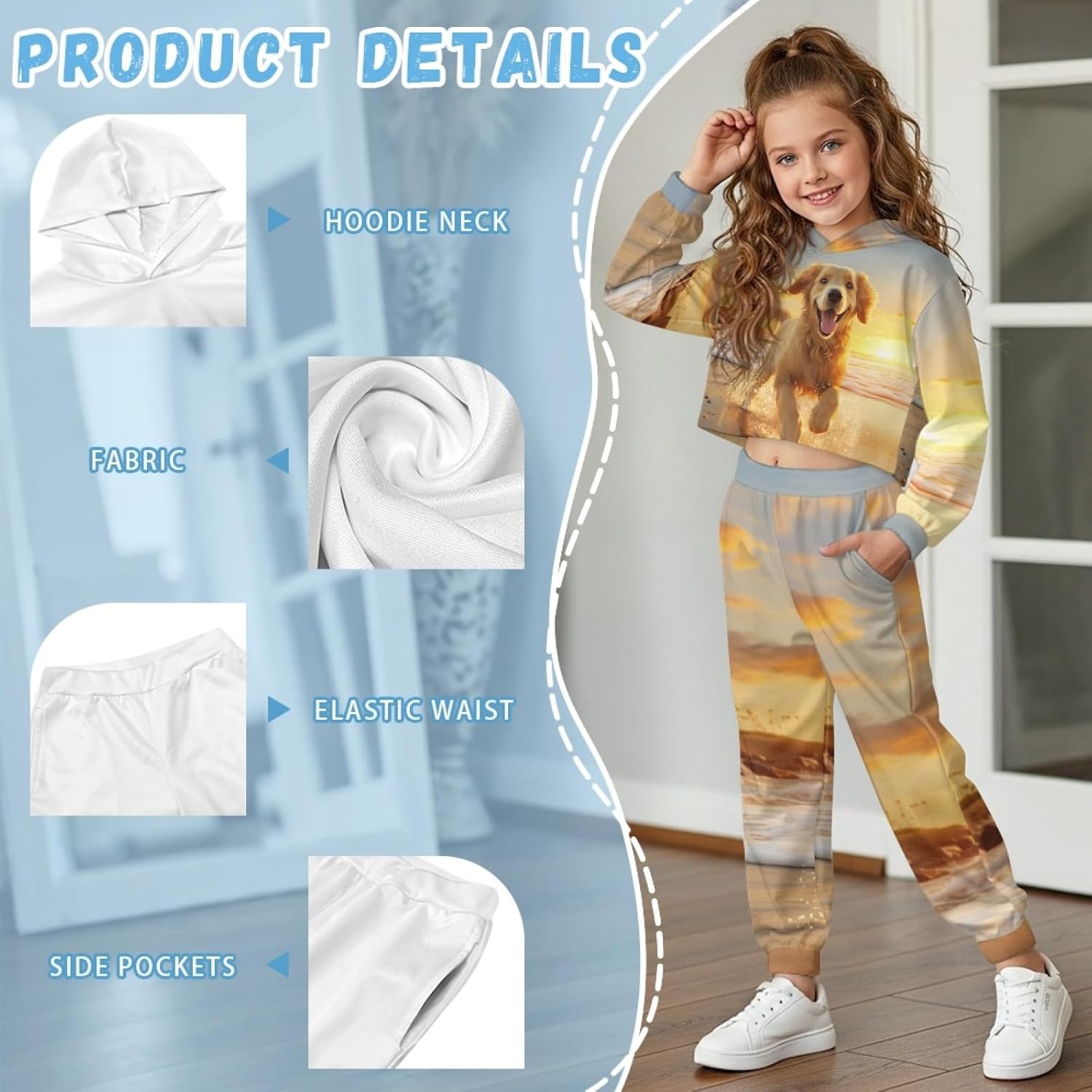 HUIACONG Girls Tracksuits Kids Sweatsuits Boys Sweat Suit for Children