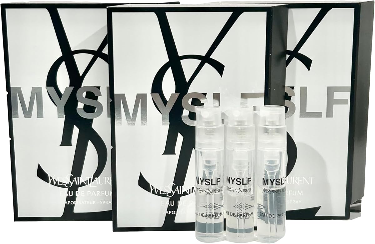 MYSLF YSL Muestra Spray Perfume Tamaño de prueba Viales parcialmente llenos 1.2 ml / 0.04 fl oz (juego de 3), Negro