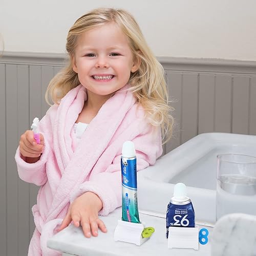 Miniatura 5 de Paquete de 12 unidades de pasta de dientes exprimidor de pasta de dientes dispensador de pasta de dientes de cierre automático tapas de pasta de