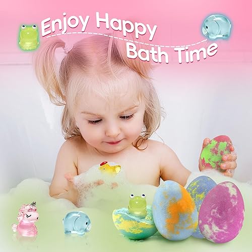 Miniatura 6 de Bombas de baño de huevos de Pascua para niños con juguetes sorpresa en el interior, juego de regalo de 12 bombas de baño para niños, bolas de