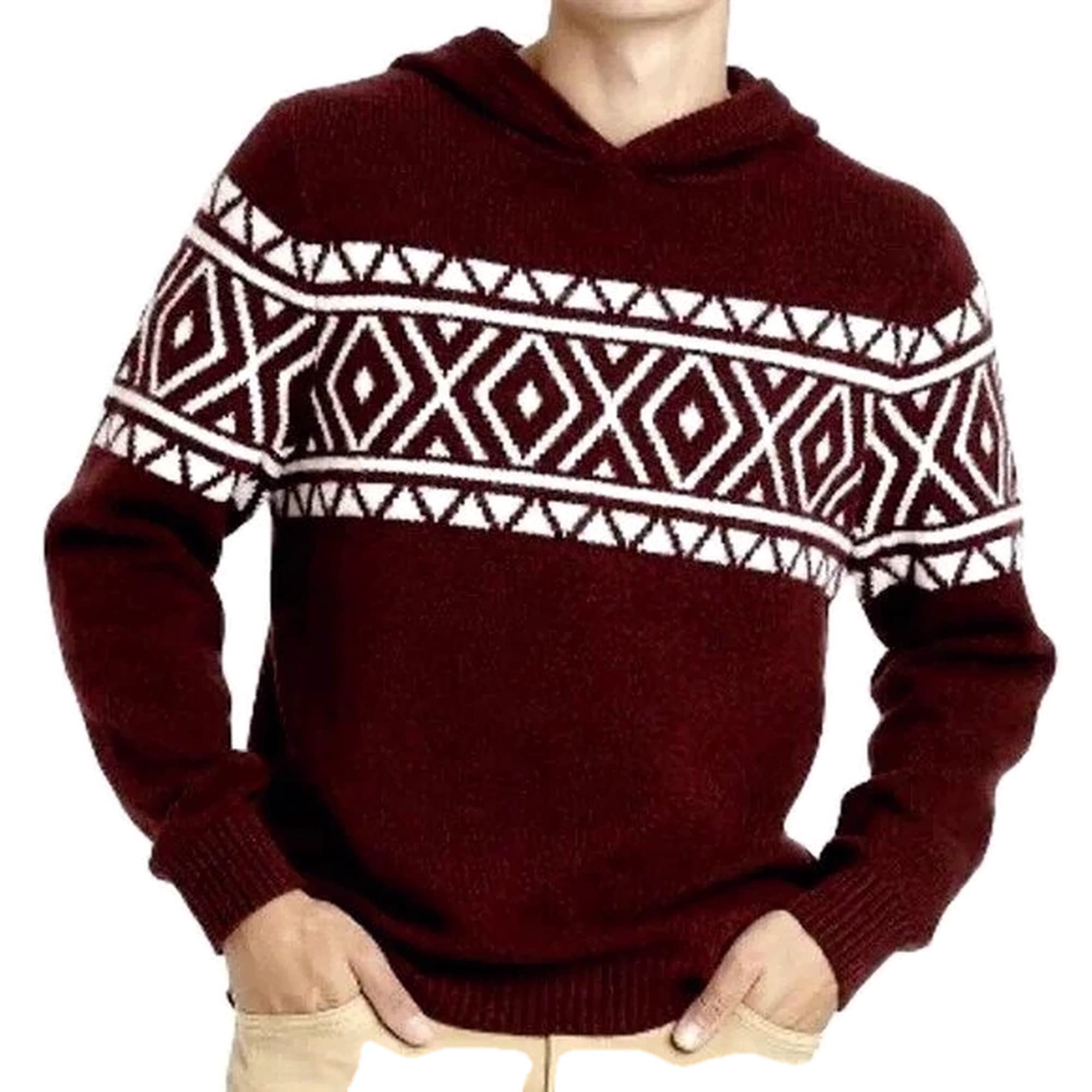 Mens Goodfellow And Co Hooded Hoodie Jacquard Pullover Sweater