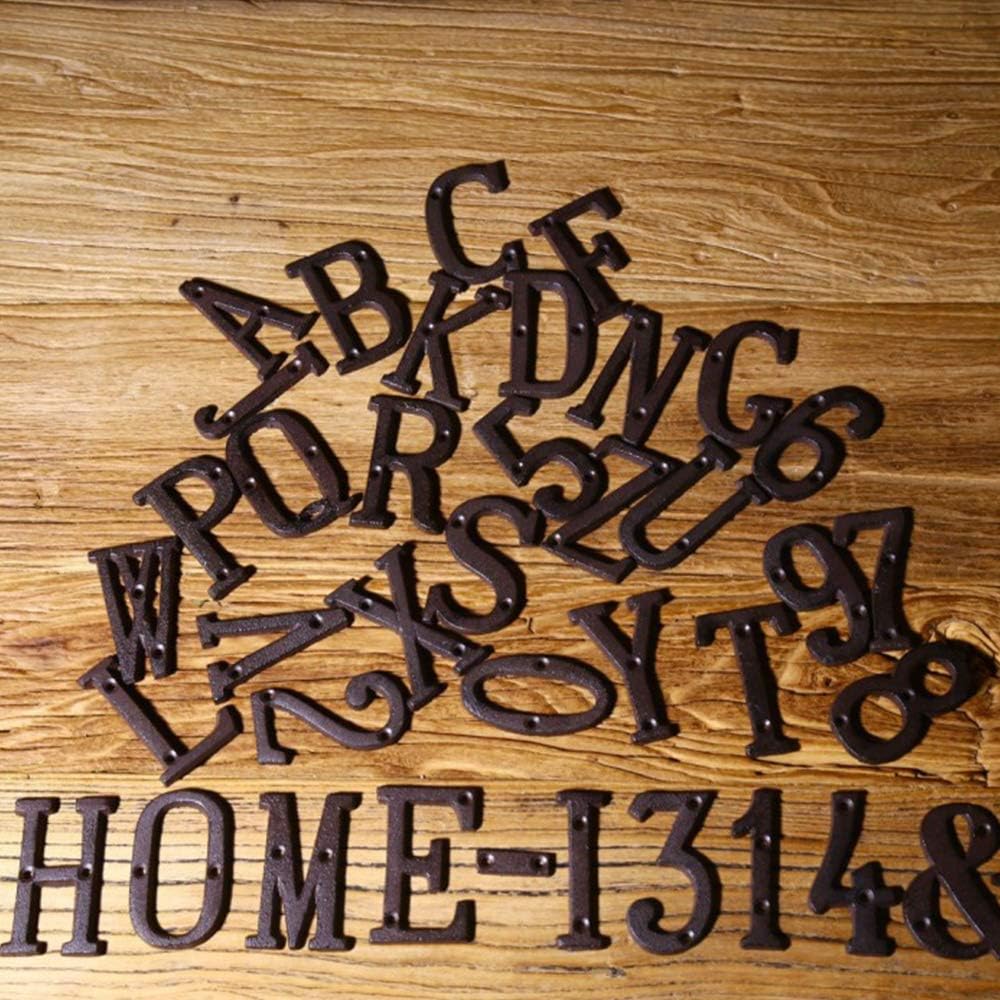 3 Inch Address Number, House Numbers for Outside, Cast Iron Metal Letter Garden Door Mailbox Decor with Screws, Black Letter S