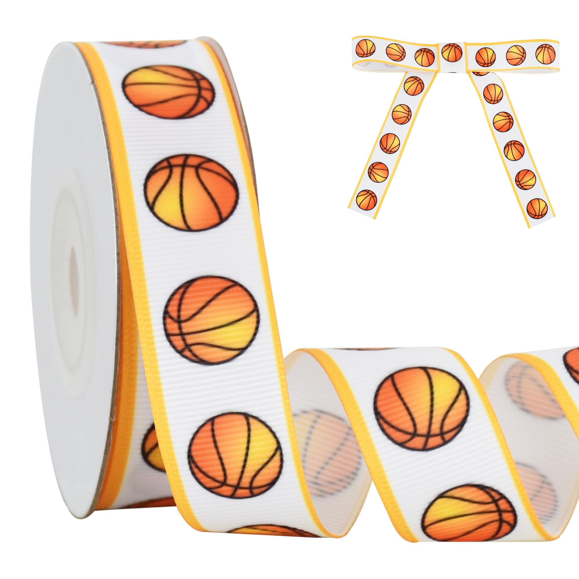 Ruban de sport orange en gros-grain pour sublimer vos couronnes d'équipe et emballages cadeaux