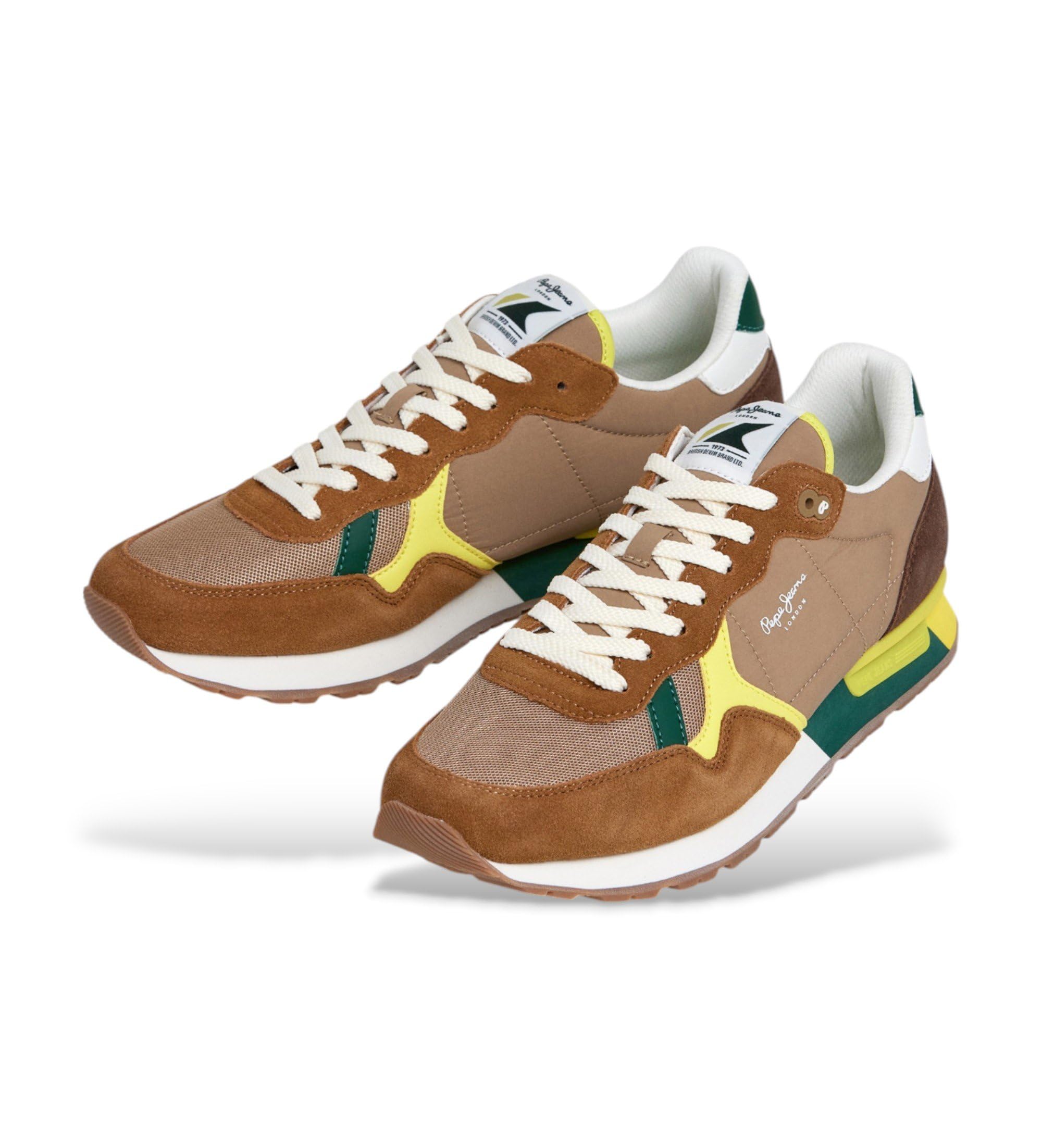 Pepe Jeans Zapatillas de Piel Brit Colors marrón