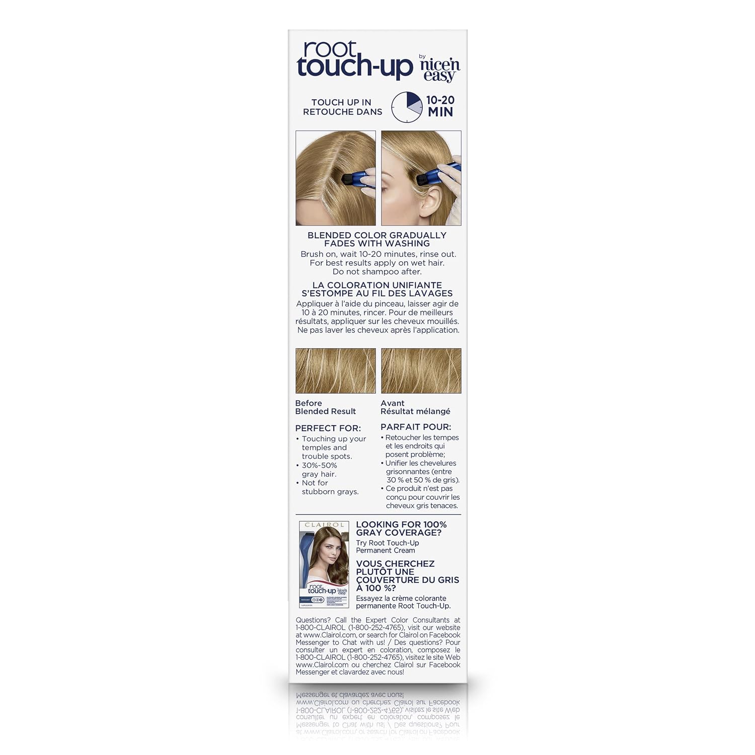 Clairol Root Touch-Up Semi-Permanent Hair Color Blending Gel, 7 Dark Blonde, Pack of 1