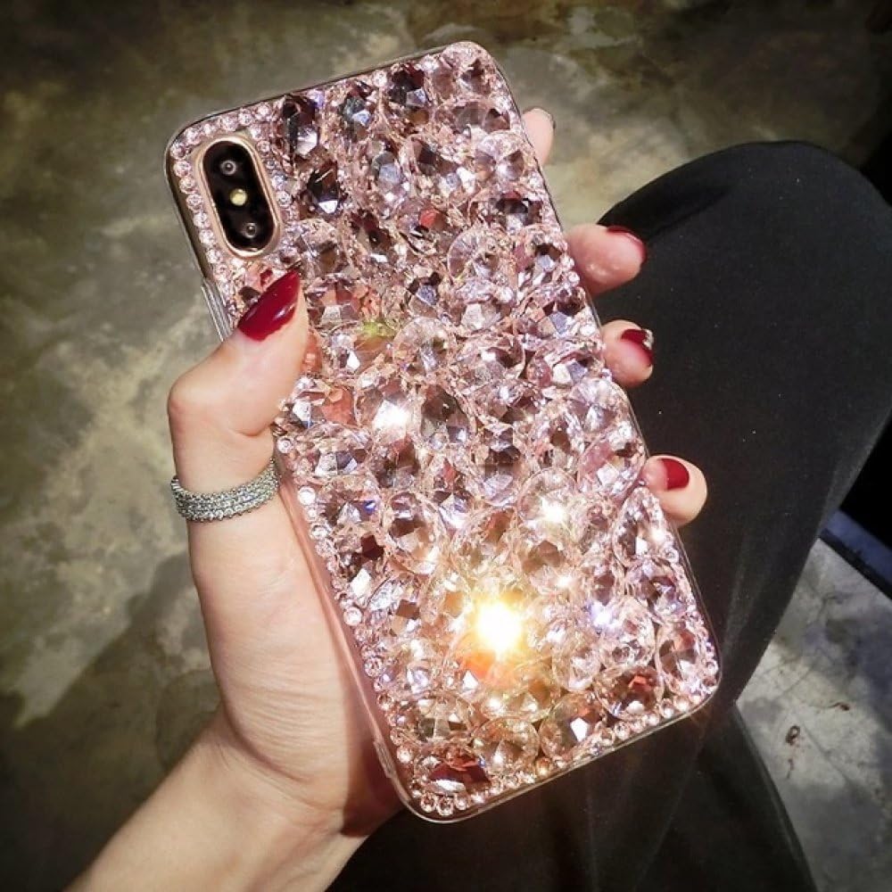 Funda de Lujo para teléfono con Diamantes de imitación para Samsung S23 S22 S21 S20 S10 S9 Plus Ultra Fe Note 10 20 Galaxy Diamond Glitter Women Pink Cover, Rosa, para Galaxy S21