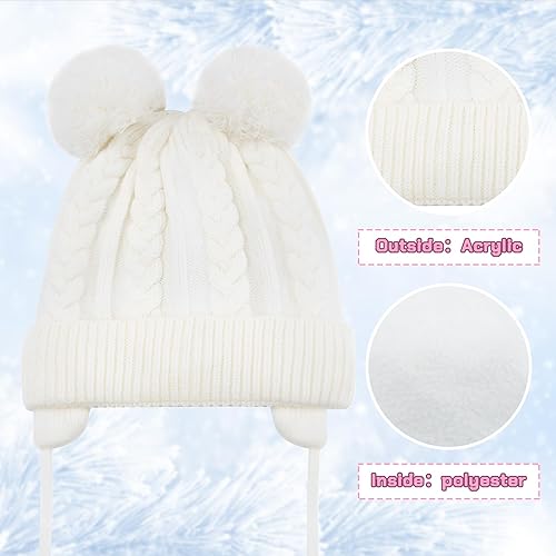 Miniatura 5 de Duoyeree Gorro de invierno para niños pequeños con solapa para las orejas, bufanda gruesa y cálida gorra de calavera para niños y niñas