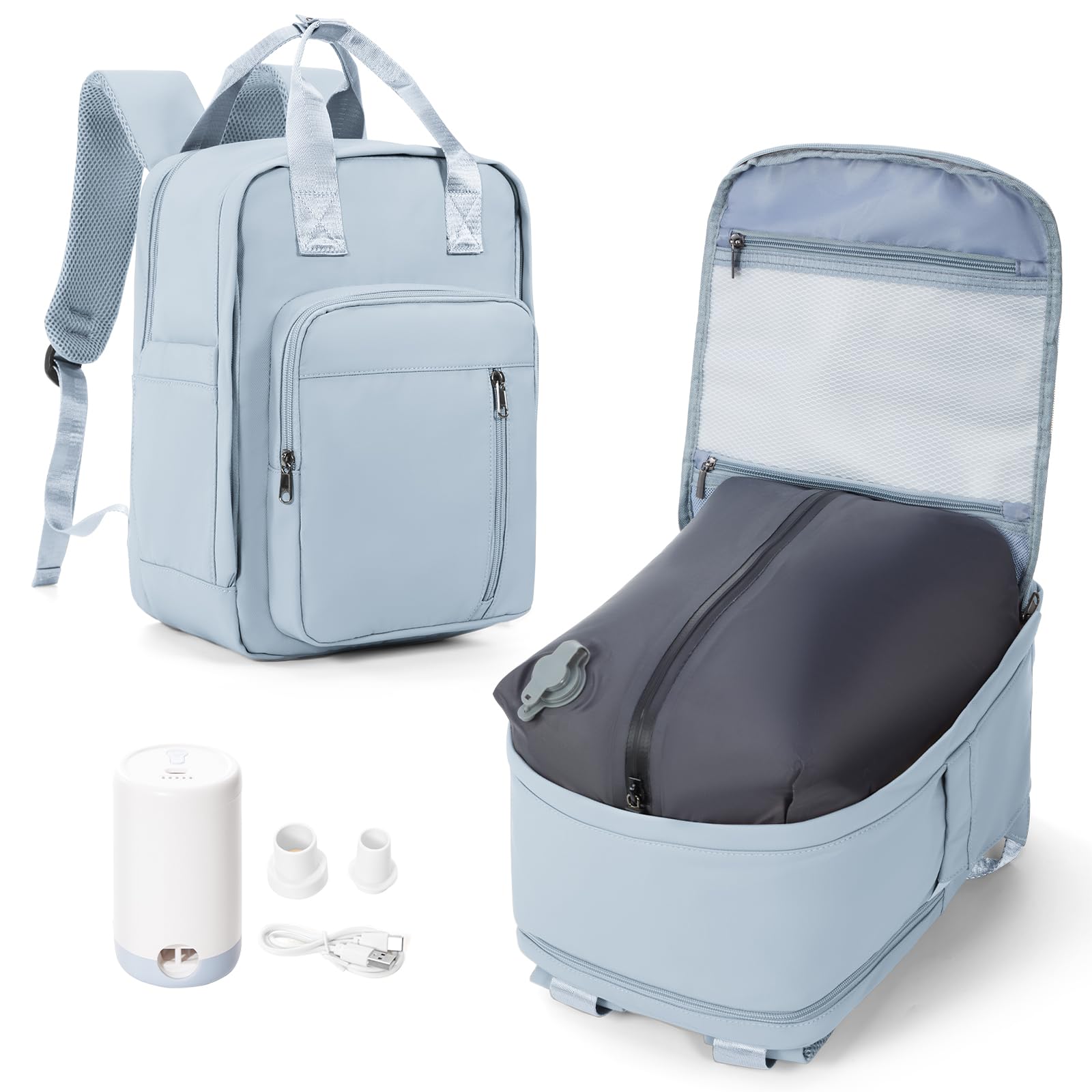 BJLFS Borse da Cabina per Ryanair 40x30x20 Zaino Wizzair Sottovuoto da viaggio 40x20x25 Bagaglio a Mano con compressione sottovuoto,Zaino Easyjet 45x36x20,Zaini Casual per laptop da 14 pollici