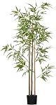 HOMCOM 4ft Set of 2 Artificial Bamboo with Pot, Indoor Fake Plants for Home Office Living Room Decor