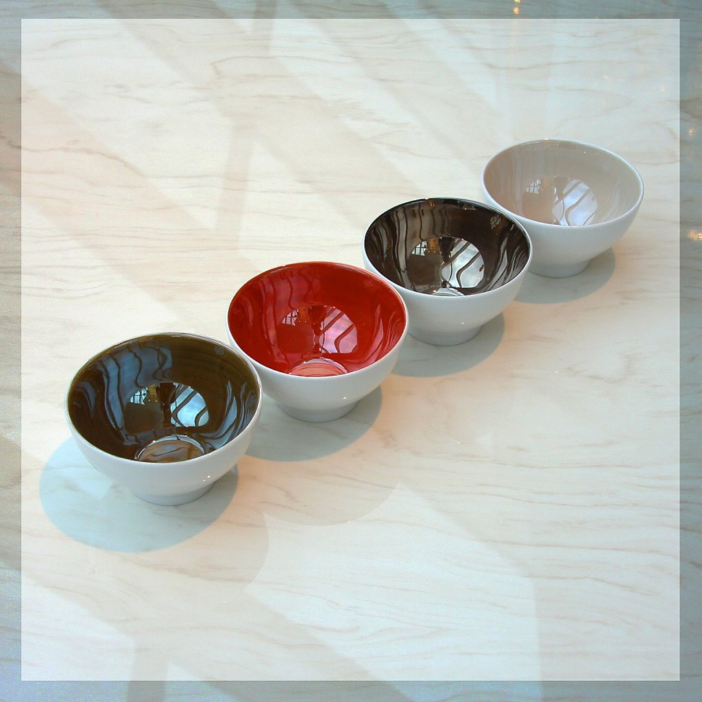 CRISTALICA 4er-Set Schalen, Obstschale, Schälchen KULINARIA metallic, H=6,5cm, Ø=11cm, Keramik (FAN UNIKATE powered by